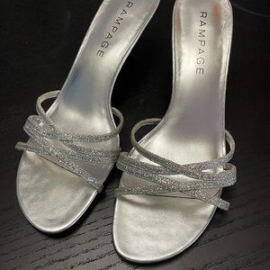 Rampage Silver Glitter Frankie Size 9 with Short 2" Heel
